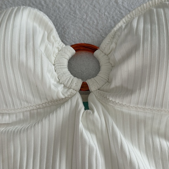 MELISSA ODABASH BARBUDA IVORY RIBBED SWIMSUIT, IVORY RIBBED, SIZE 4, $270.00 - Picture 7 of 10